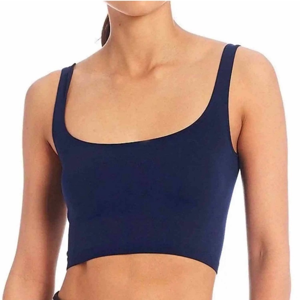 Free People Scoop Neck Crop Brami in Navy